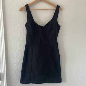 NWOT Zara V neck black mini dress Sz: S